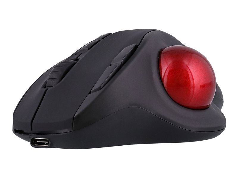 TNB Ergo DUAL CONNECT Wireless Ergonomic Trackball Mouse - Black and Red