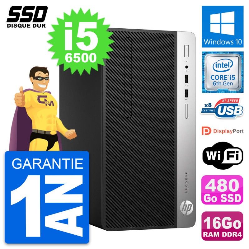 HP ProDesk 400 G4 MT Desktop PC - Intel Core i5, 16GB RAM, 480GB SSD, Windows 10