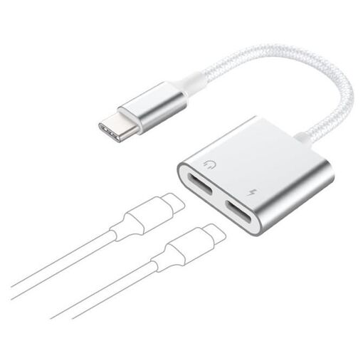 Adaptador de carga Bigben Connected Force Power Lite USB-C a USB-C - Blanco