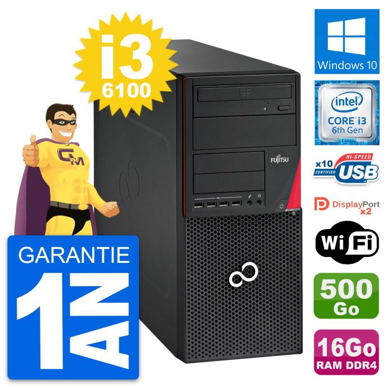 Fujitsu Esprimo P756 MT - Core i3-6100, 16GB RAM, 500GB HDD, Windows 10