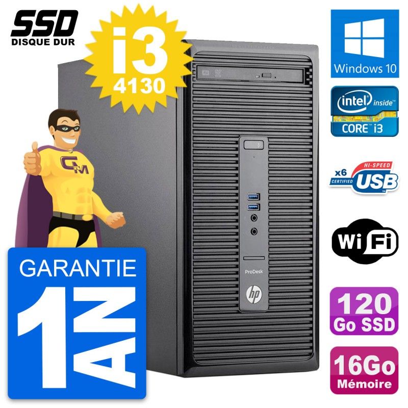 HP ProDesk 400 G2 MT Core i3 Laptop - 16GB RAM, 120GB SSD, Windows 10