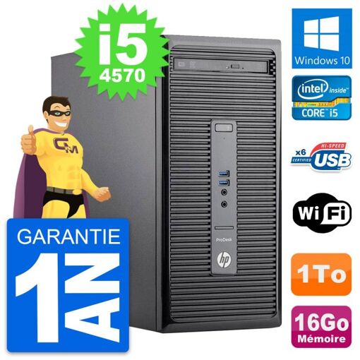 HP ProDesk 400 G2 MT - Intel i5-4570, 16GB RAM, 1TB HDD, Windows 10, WiFi