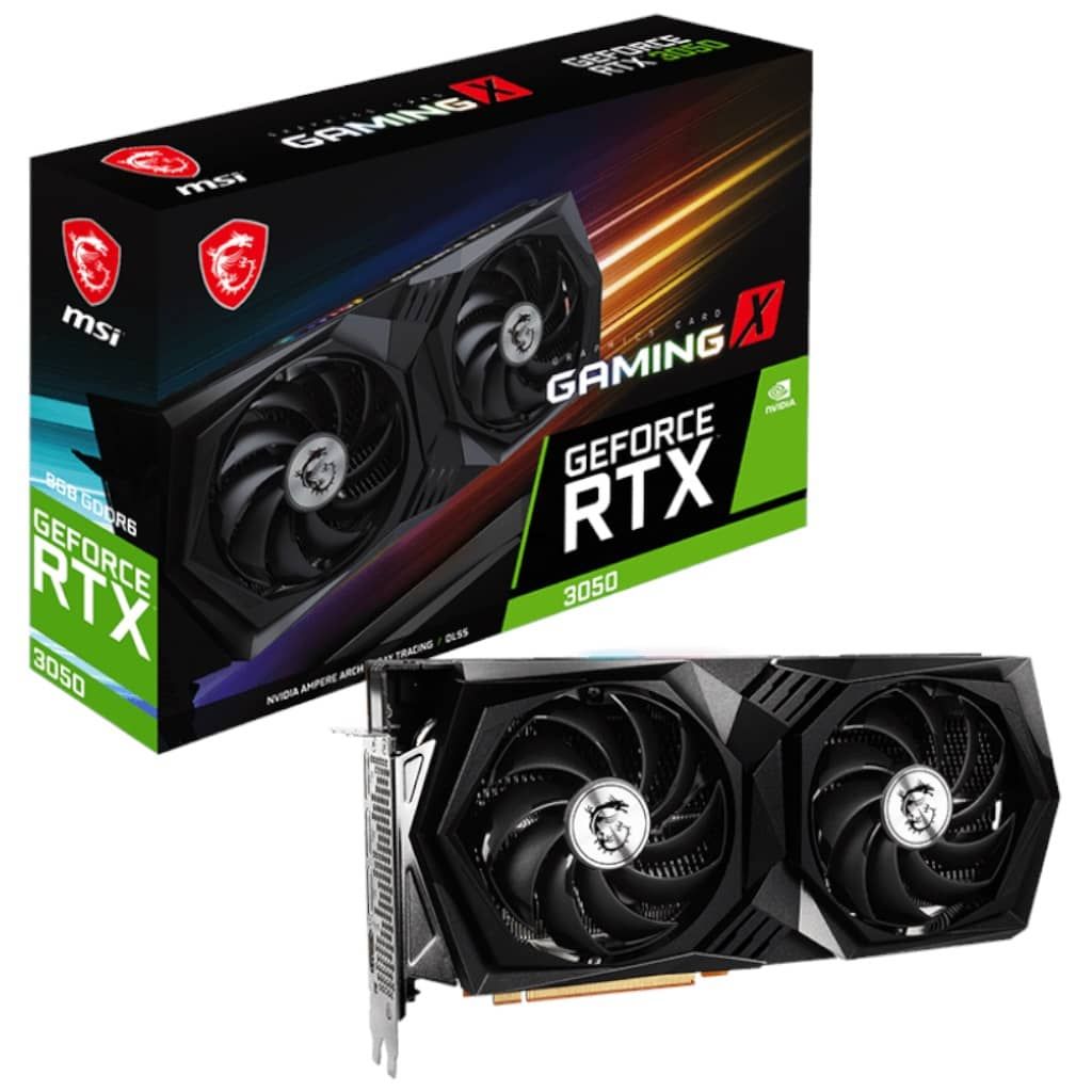 MSI GeForce RTX 3050 GAMING X 8G - Graphics Card - GF RTX 3050 - 8GB GDDR6 - PCIe 4.0 x8 - HDMI, 3x DisplayPort