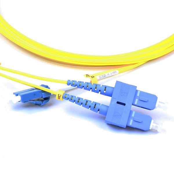 Kimex 2mm Duplex Optical Cable SC/LC, Yellow, 2m