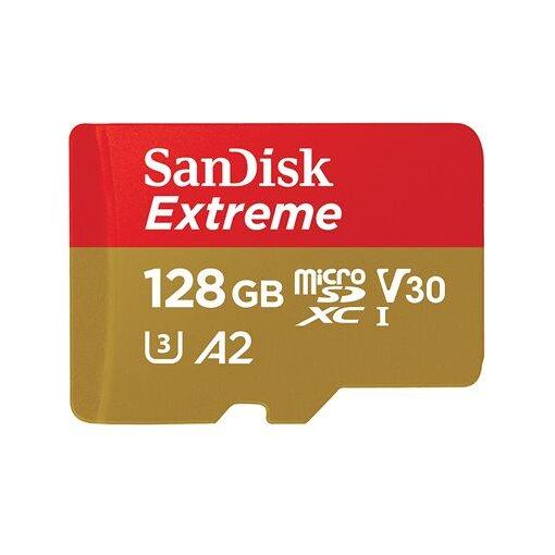 SanDisk Extreme MicroSDXC Card - 128GB, A2, V30, UHS-I U3, Class 10