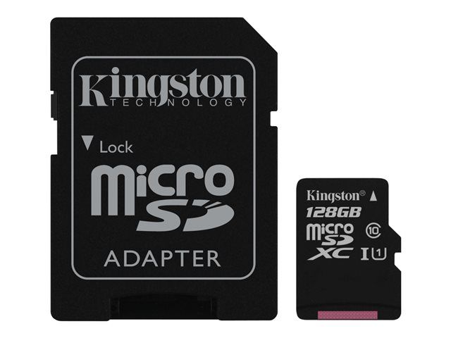 Tarjeta de memoria Kingston 128 GB microSDXC UHS-I con adaptador SD