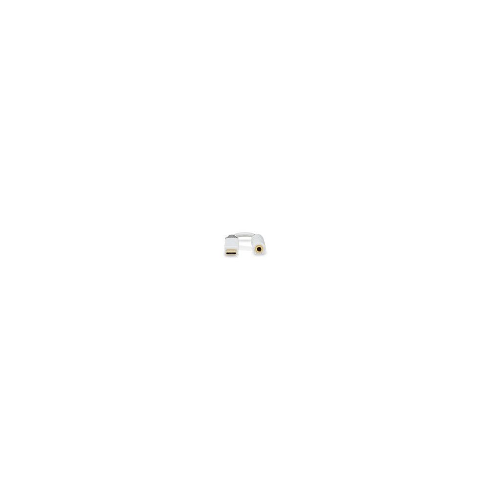 USB 2.0 Adapter - USB-C to 3.5mm Jack, 0.10m, Round, Gold Plated PVC, White