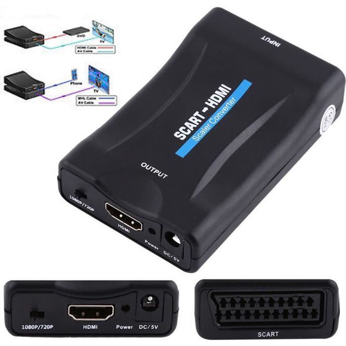 Convertidor de audio y vídeo ZJCHAO - Cable USB a SCART a HDMI 1080p