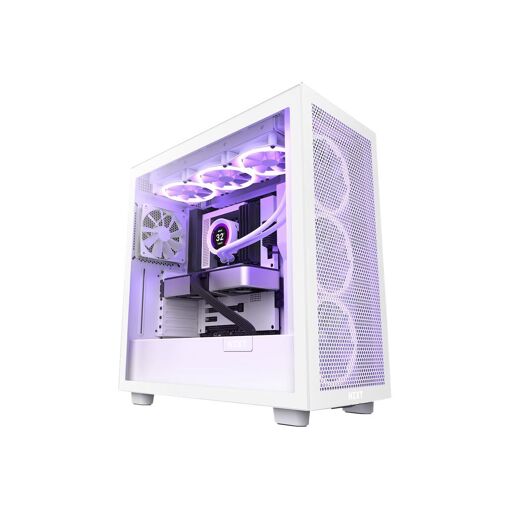NZXT H7 Flow Tour - Caja ATX Extendida - Panel lateral de vidrio templado - Blanco mate - USB/Audio
