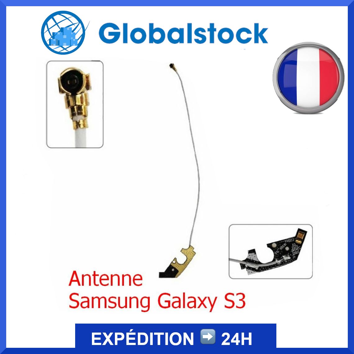 GLOBALSTOCK Coaxial WiFi Antenna for Samsung Galaxy S3 (i9300/i9305)