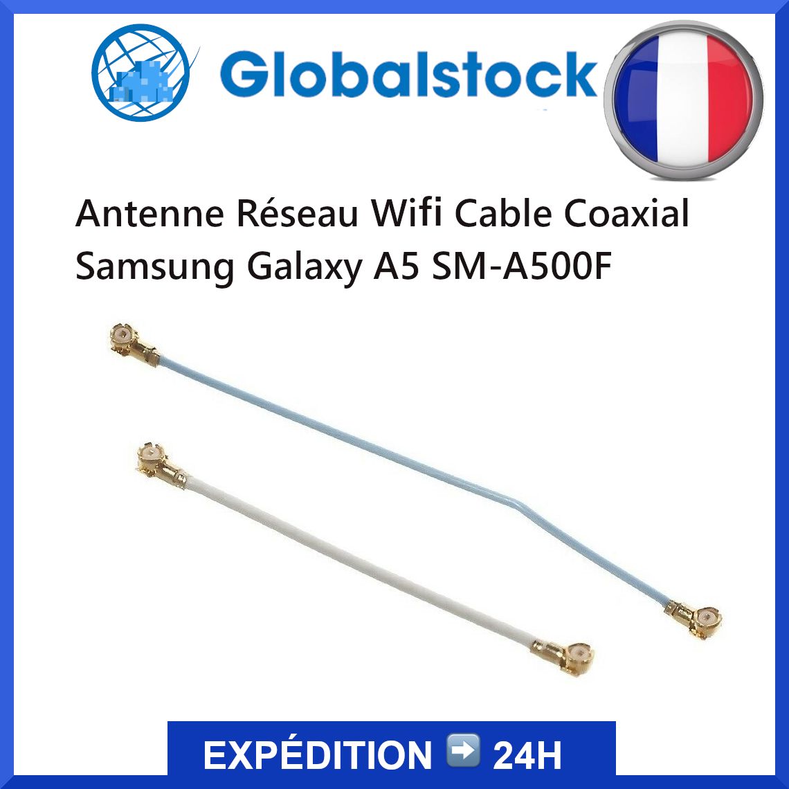 GLOBALSTOCK Wifi Network Antenna Cable for Samsung Galaxy A5 SM-A500F, White & Blue