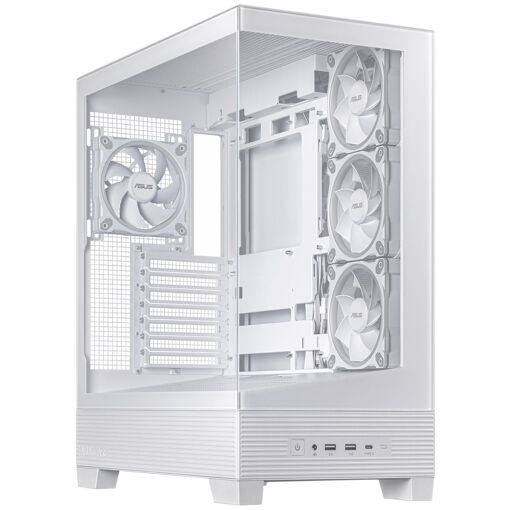Caja de PC Asus A31 PLUS TG ARGB - Torre Media, Vidrio Templado, RGB, Blanco