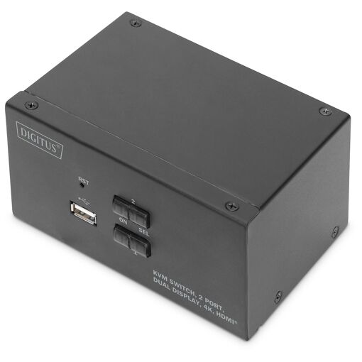 Digitus 2-Port KVM Switch with Double Display, 4K HDMI