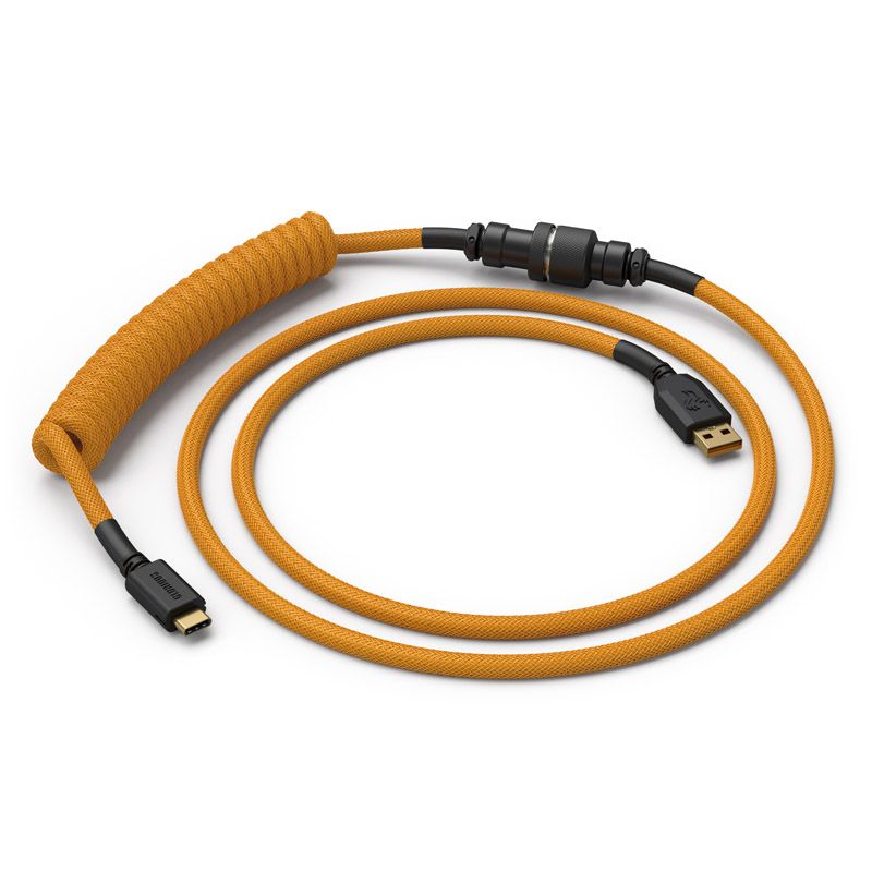 Glorious PC Gaming Race Coiled Cable, USB-C to USB-A, 1.37m, Gold