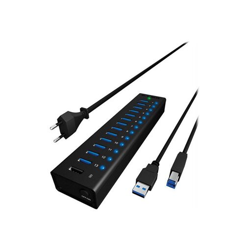 RaidSonic ICY BOX IB-AC6113 - USB 3.0 Hub - 13 Ports