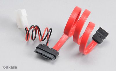 Akasa Mini-SATA to Molex 4-Pin Power Adapter Cable for Slim Blu-ray Drives