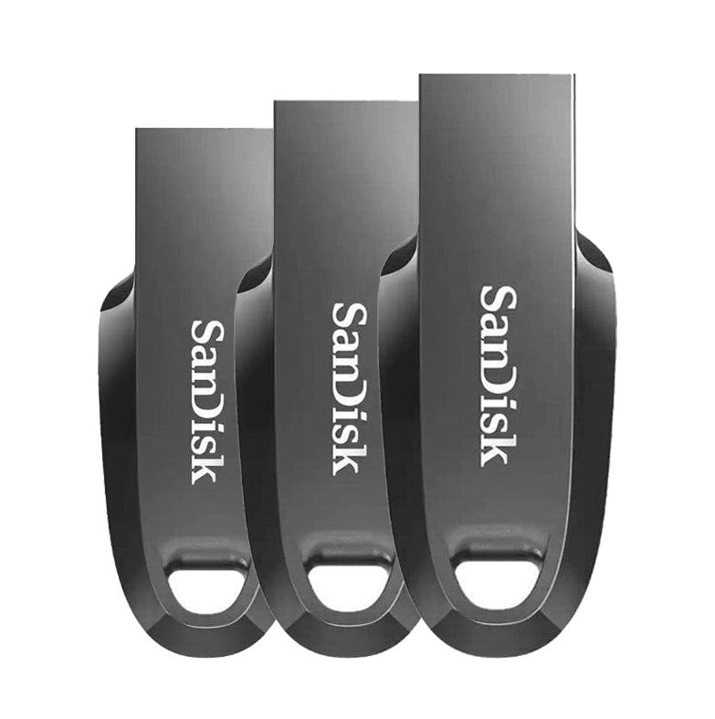 SanDisk Ultra Curve 32GB USB 3.2 Gen 1 100MB/s Flash Drive (Pack of 3)