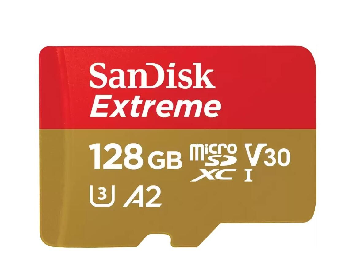 Sandisk 128GB Extreme MicroSDXC Card (Class 10, UHS-I, U3, A2, 190MB/s)