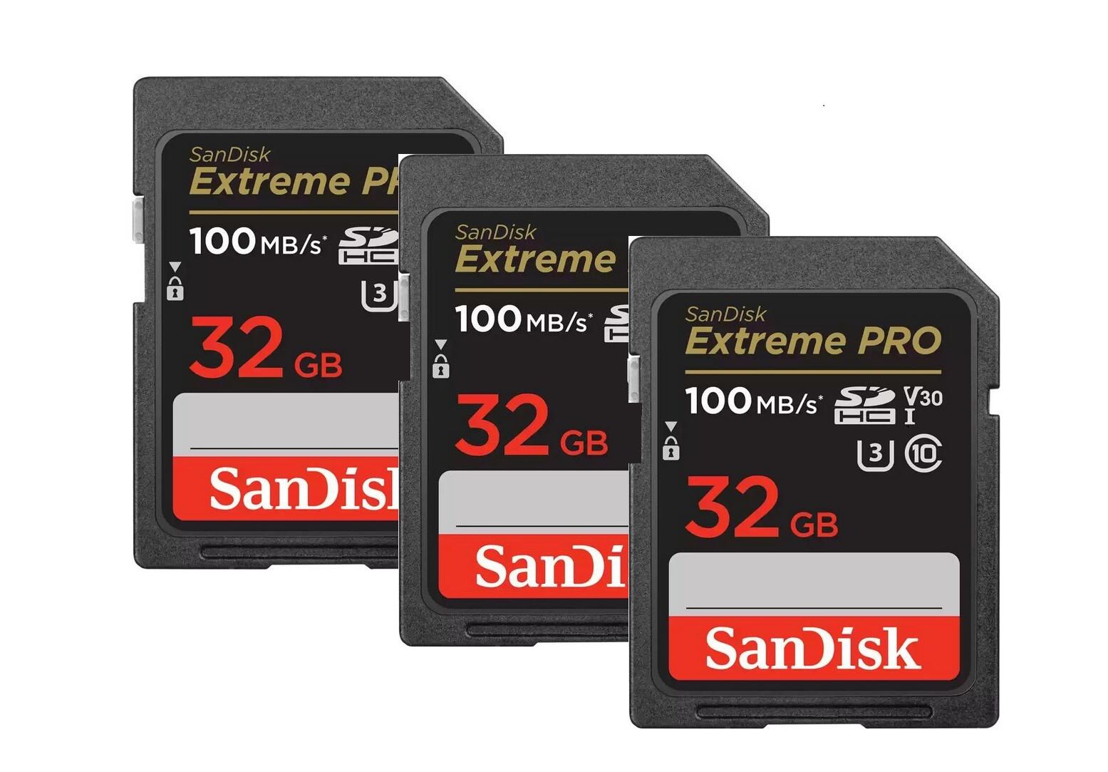 Sandisk Extreme Pro 32GB SDHC Memory Card 100MB/s 90MB/s UHS-I V30 (2022)