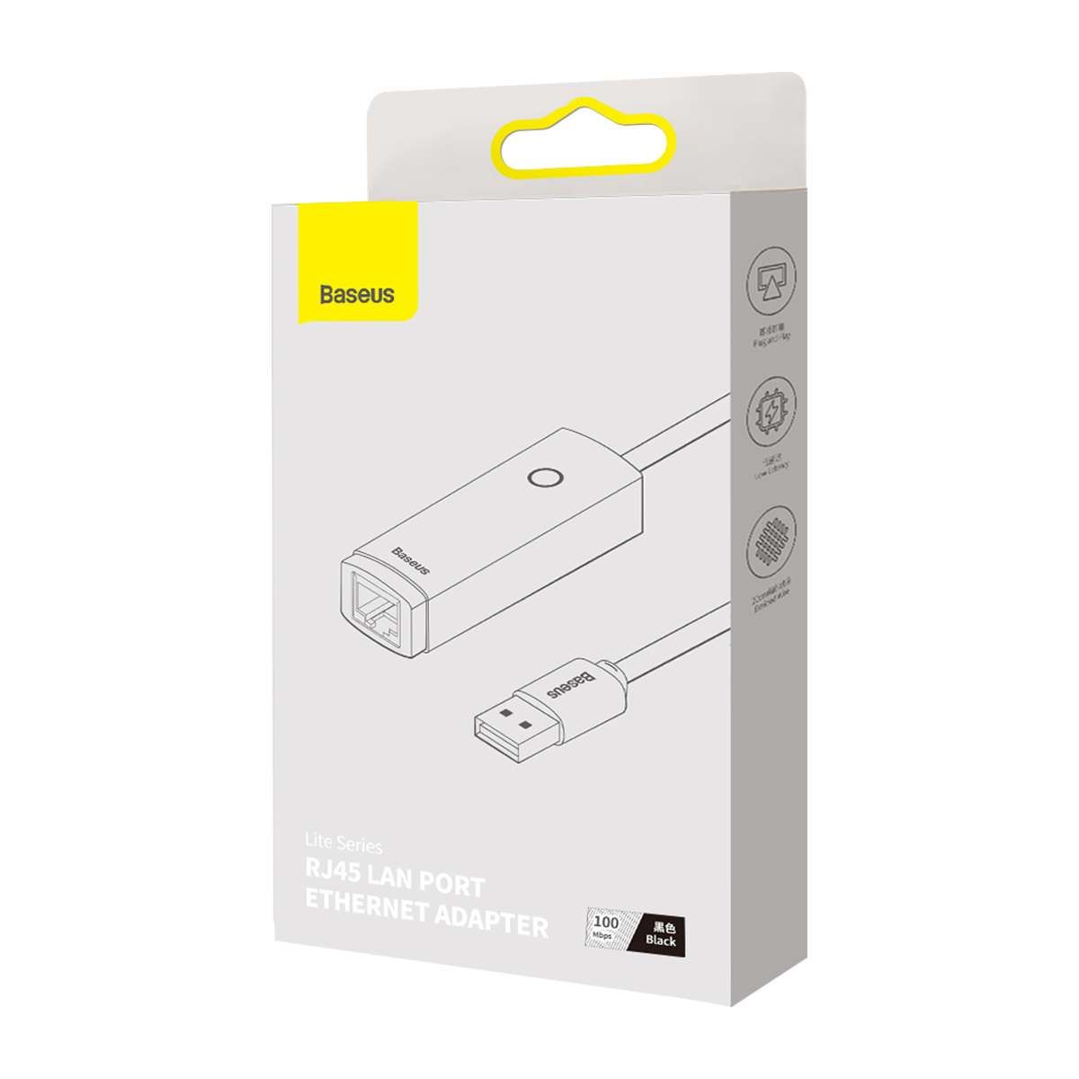 Adaptador Ethernet Baseus - USB-A a RJ45, 100 Mbps