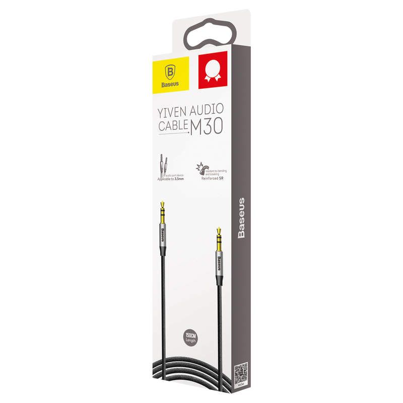 Baseus Audio Cable M30 1.5m Silver/Black