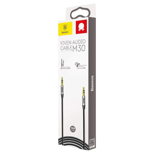 Câble audio Baseus M30 1,5m Argent/Noir
