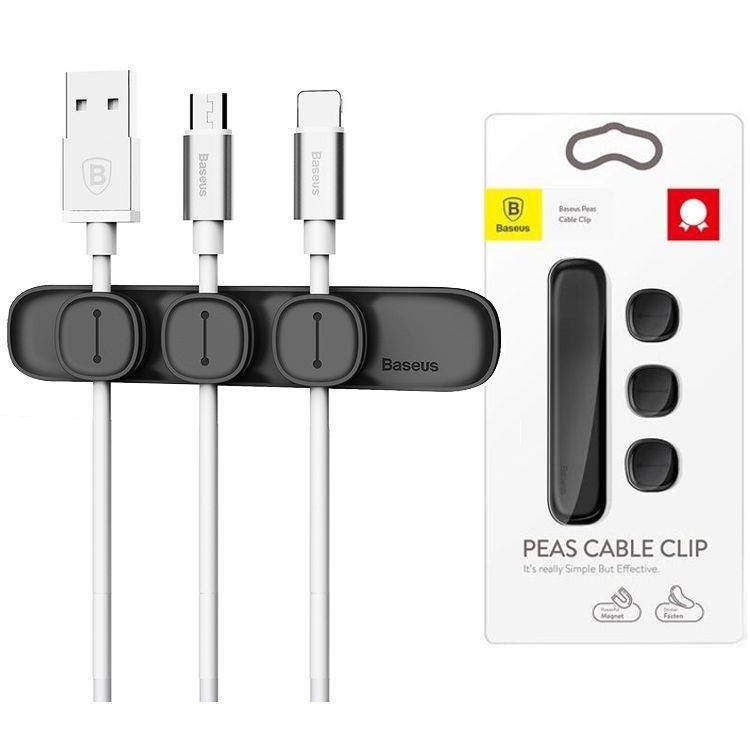 Baseus Cable Clip Peas, Black