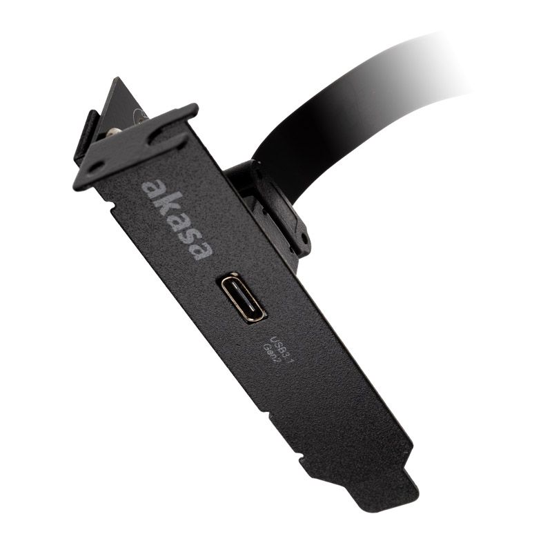 Adaptateur de support PCI à faible profil Akasa, USB 3.1 Type C - noir