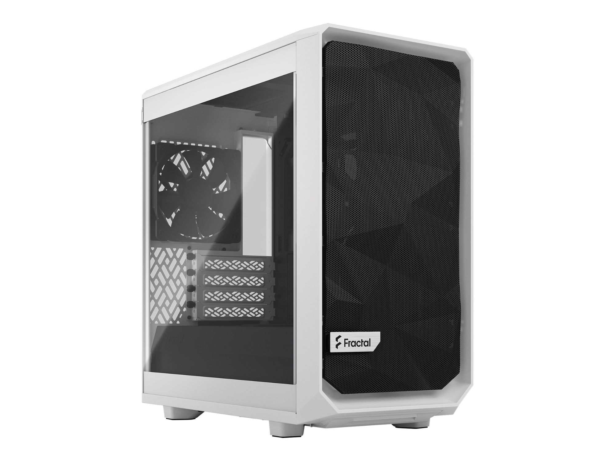Fractal Design Meshify 2 Mini - Micro ATX - Tempered Glass Side Panel - No Power Supply (ATX) - White - USB/Audio