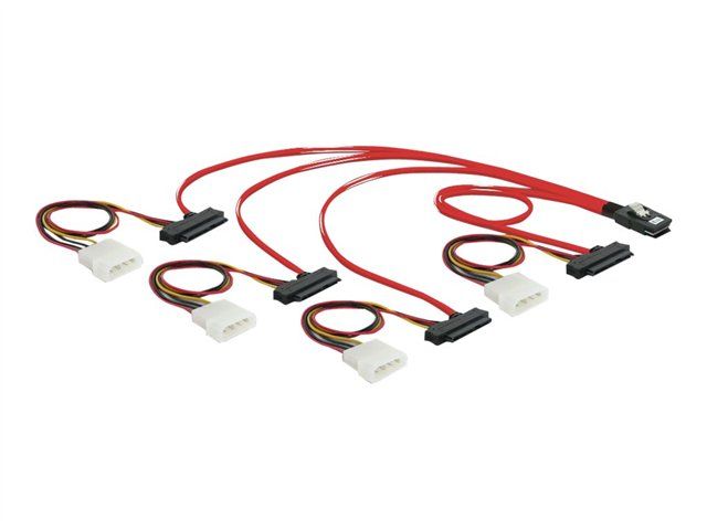 Delock Internal SAS Cable - 4-Way - 4i Mini MultiLane 36-Pin (M) to 4x 29-Pin SAS (SFF-8482) - 50cm