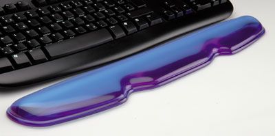 Roline Wrist Rest for Keyboard, Silicone, Blue Transparent