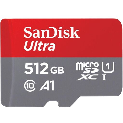 Sandisk Ultra MicroSDXC Card 512GB, 150MB/S, Class 10, U1, A1 with SD Adapter
