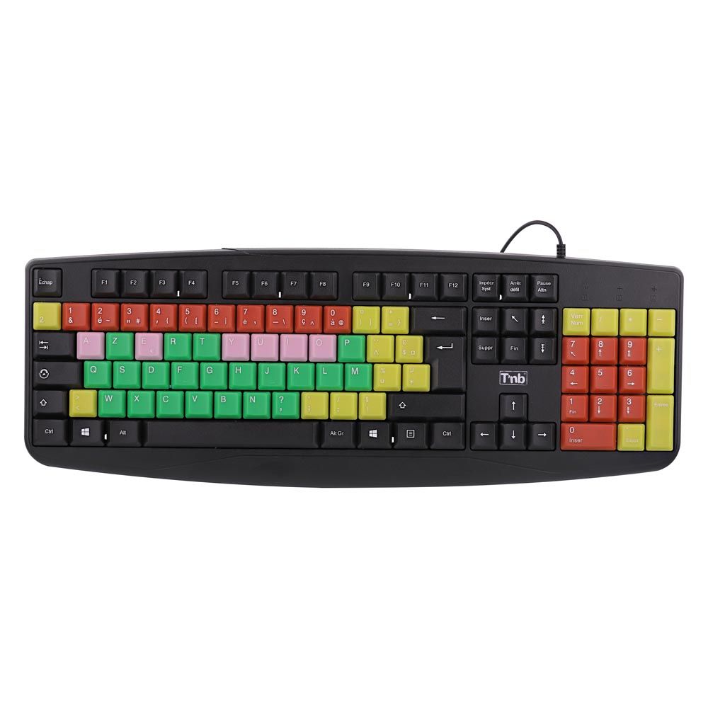 TNB KID Keyboard - Colored Wired Children's Keyboard (AZERTY)