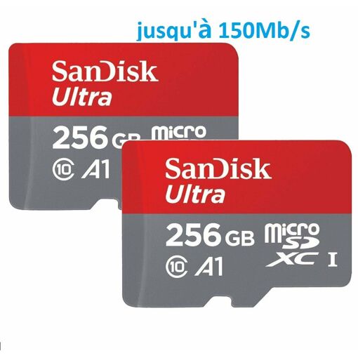 SanDisk Ultra Micro SDXC Memory Card 256GB, U1/A1, Class 10 (2-Pack)