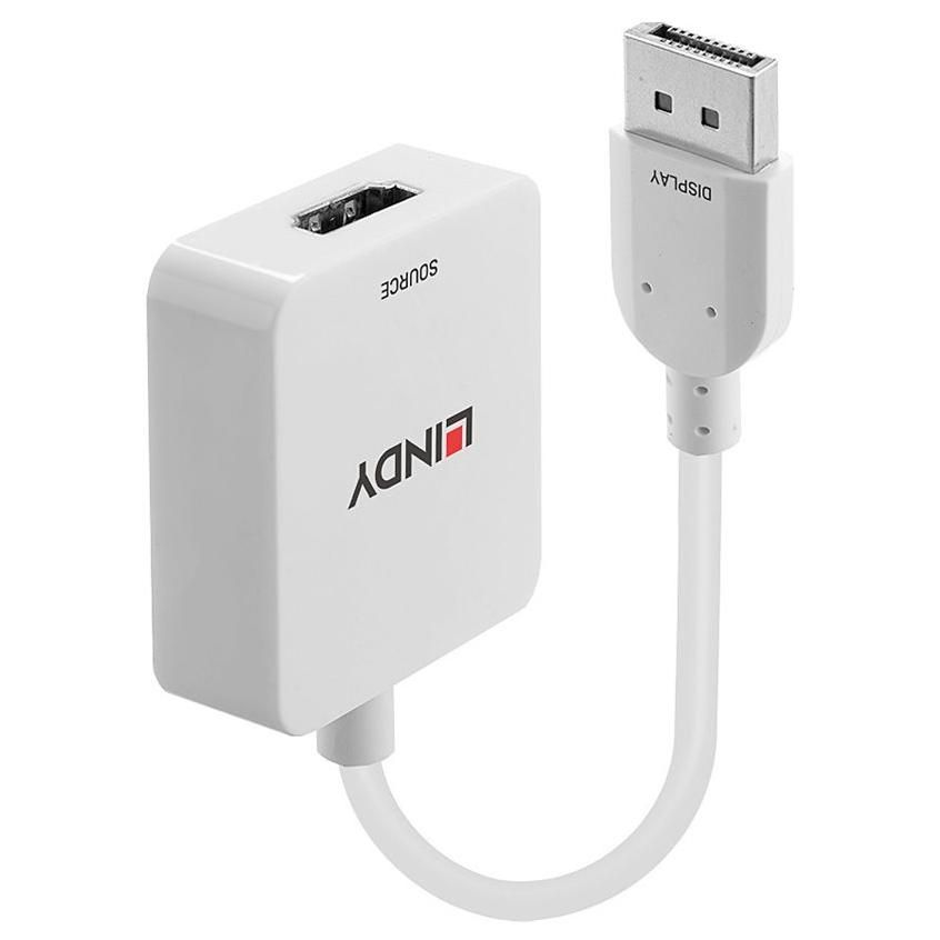 Lindy Video/Audio Cable - HDMI to DisplayPort Male, 3.5mm x 1.35mm DC Jack Female - 9.5cm - White