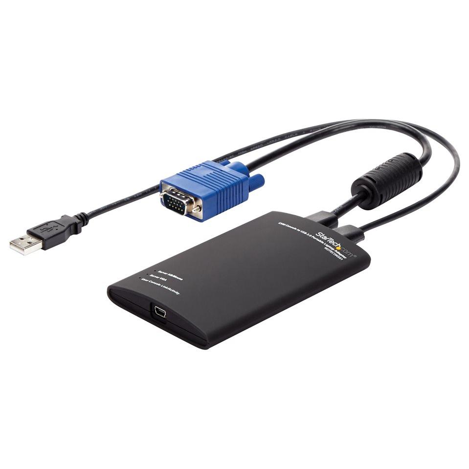 Adaptador para carrito de recuperación StarTech.com - Consola KVM a USB 2.0 con conectores PS/2, USB A y VGA - 1 puerto KVM - Usuario local - Escritorio