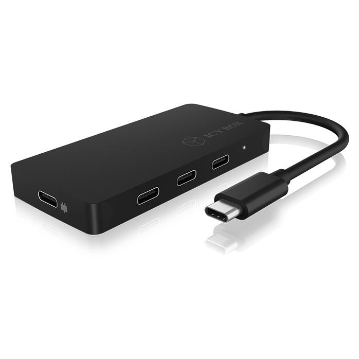 Icy Box Type-C Hub - USB 3.2 Gen 2, 10Gbps, Black