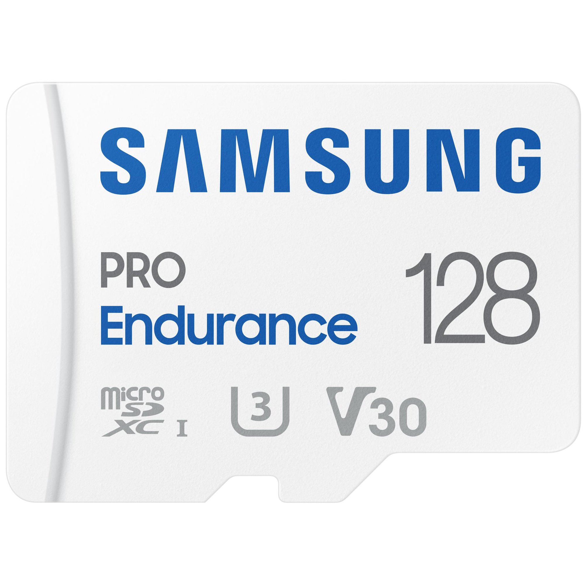 Carte mémoire Samsung PRO Endurance MB-MJ128KA - Carte flash (adaptateur microSDXC vers SD inclus) - 128 Go - Classe vidéo V30 / UHS-I U3 / Classe 10 - MicroSDXC UHS-I - Blanc