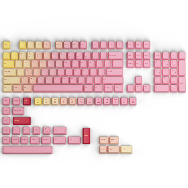 Glorious GPBT Keycaps - Pink Grapefruit Forge