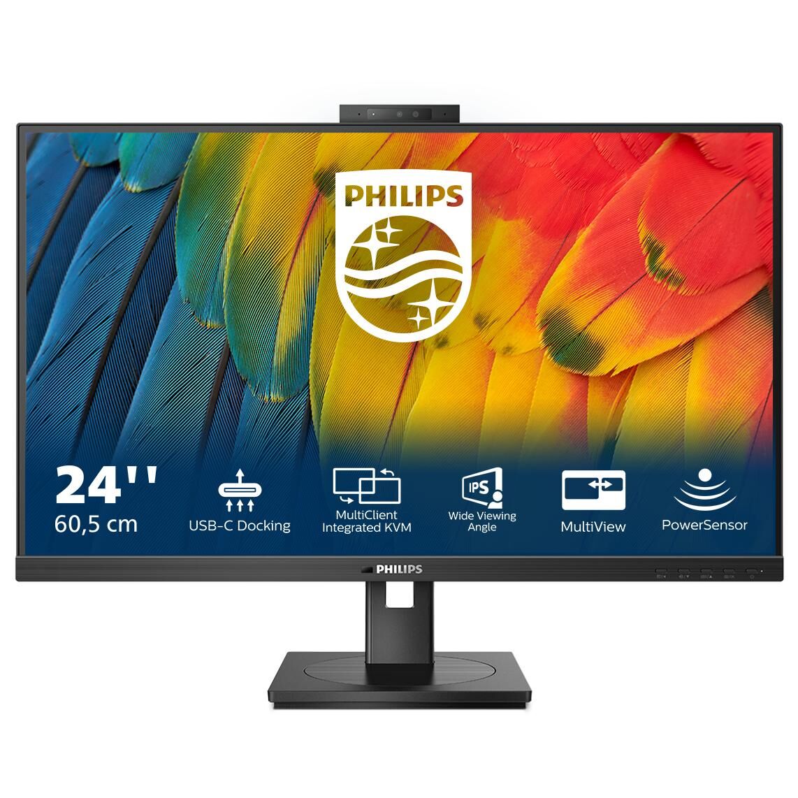 Philips 24B1U5301H - 5000 Series - écran LED - USB - 23.8" - 1920 x 1080 Full HD (1080p) @ 75 Hz - IPS - 300 cd/m² - 1000:1 - 4 ms - HDMI, DisplayPort, USB-C - haut-parleurs - noir