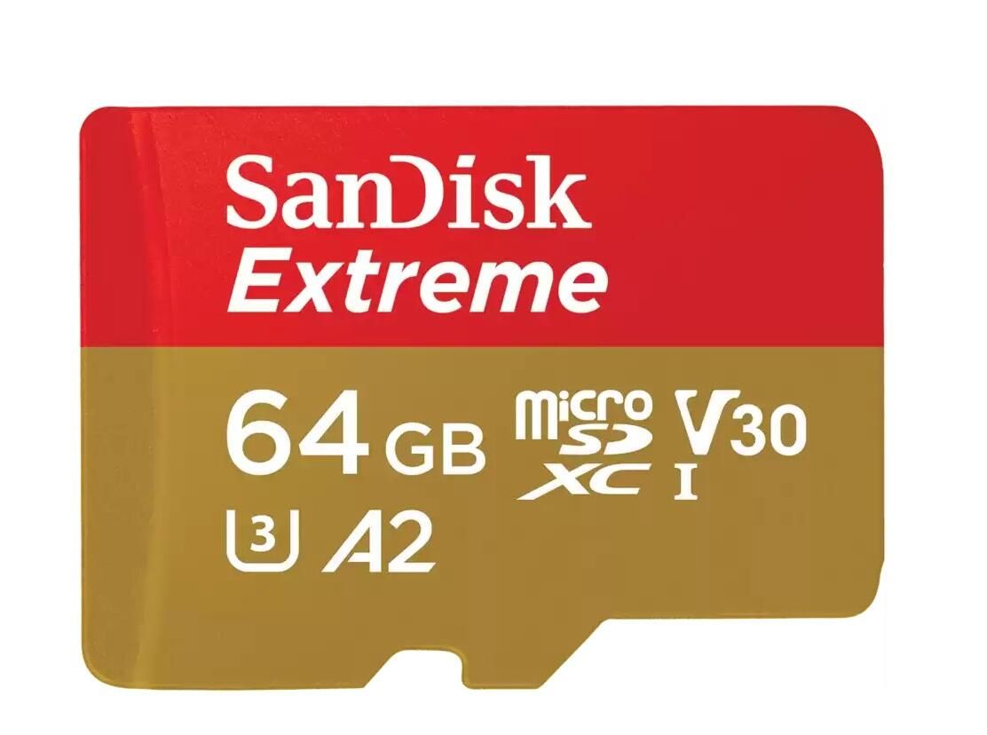 SanDisk Extreme MicroSDXC Card 64GB, UHS-I Class 10, V30, 170MB/s