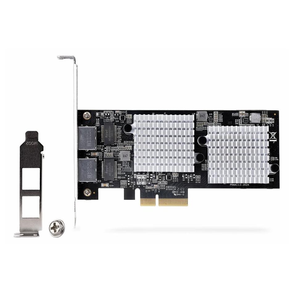 Tarjeta de adaptación de red StarTech 10GbE de 2 puertos - Tarjeta Ethernet - Adaptador de red - Perfil bajo PCIe 3.0 x4 - 2x Ethernet de 10 Gigabit