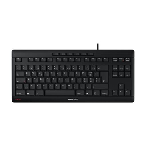 Teclado Cherry Stream TKL - USB - Suiza - Conmutador Cherry SX - Negro