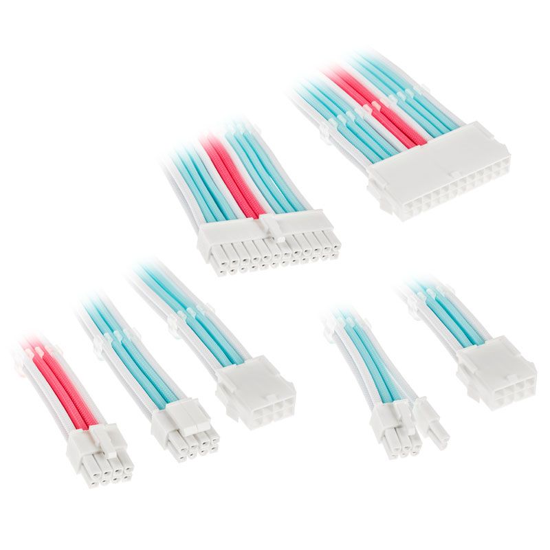 Kolink Core Adept Braided Cable Extension Kit - White/Neon