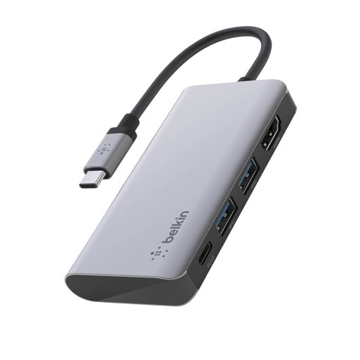 Belkin USB-C 4-in-1 Hub (HDMI 4K, 2x USB 3.0, 100W Power Delivery)