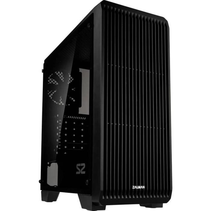 Zalman S2 TG Mid-Tower ATX PC Case with Tempered Glass Panel - Black