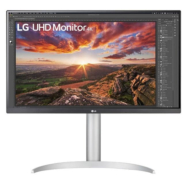 LG 27UP850N-W 27" 4K Ultra HD LED Display, Silver/Black