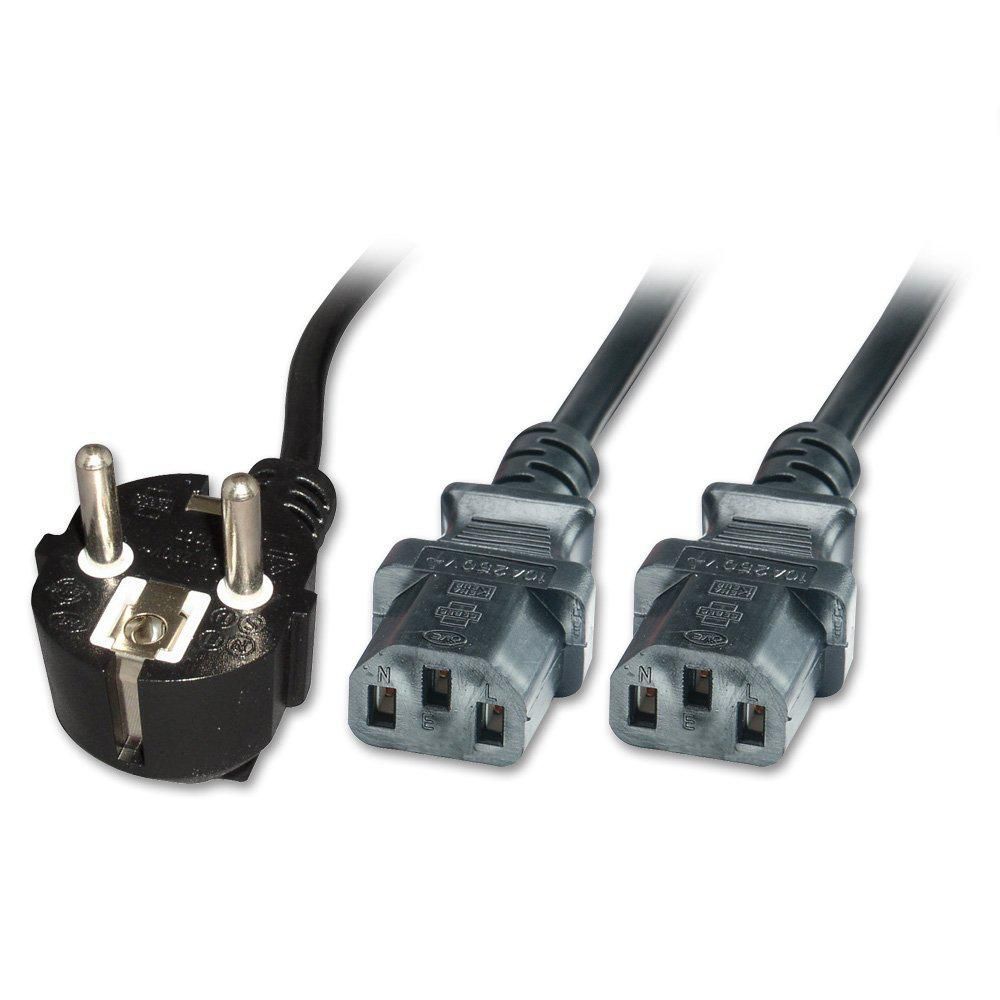 MicroConnect Power Y-Cord 3m IEC320, Black