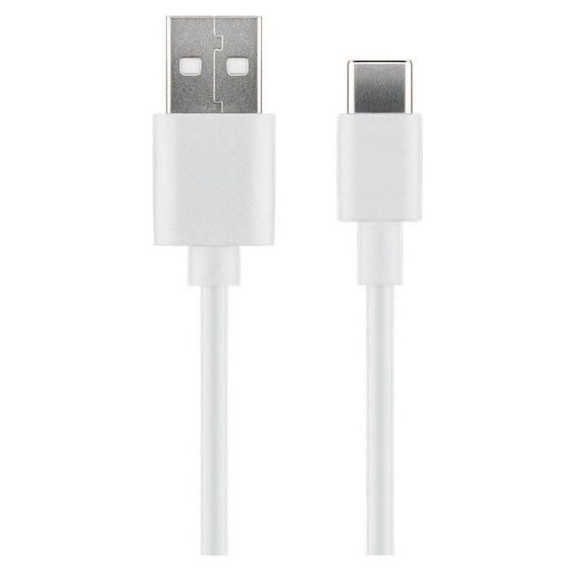 MicroConnect USB 2.0 Cable, 1m, USB A to USB C, White