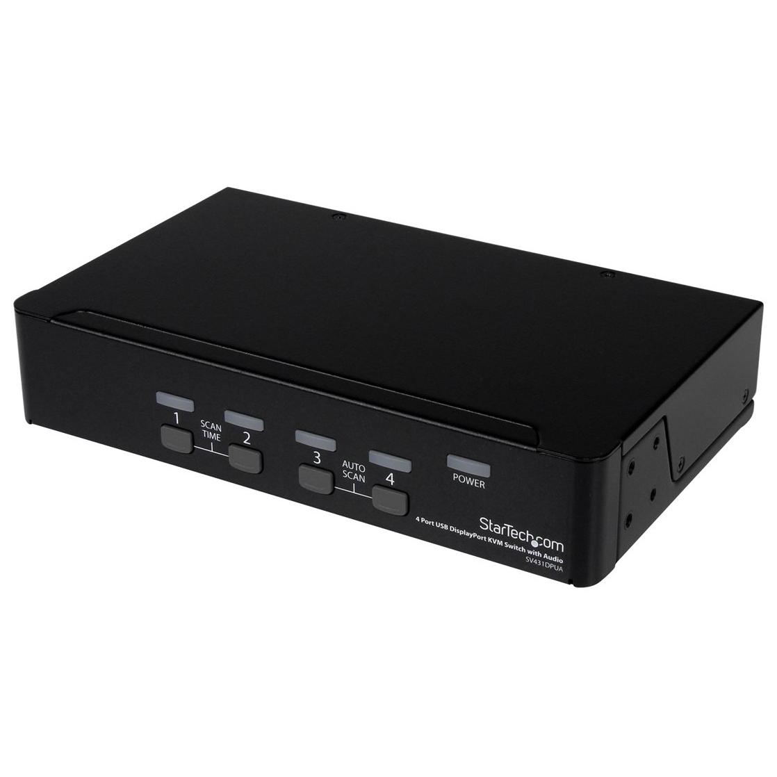 StarTech.com 4-Port DisplayPort KVM Switch with USB Hub and Audio Sharing - 2560 x 1600